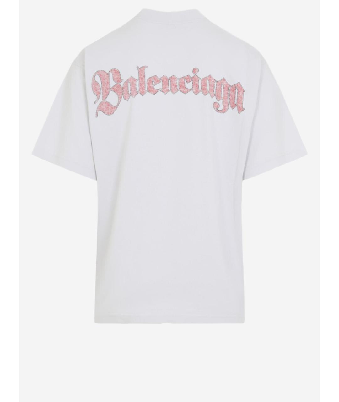 BALENCIAGA Белая хлопковая футболка, фото 2