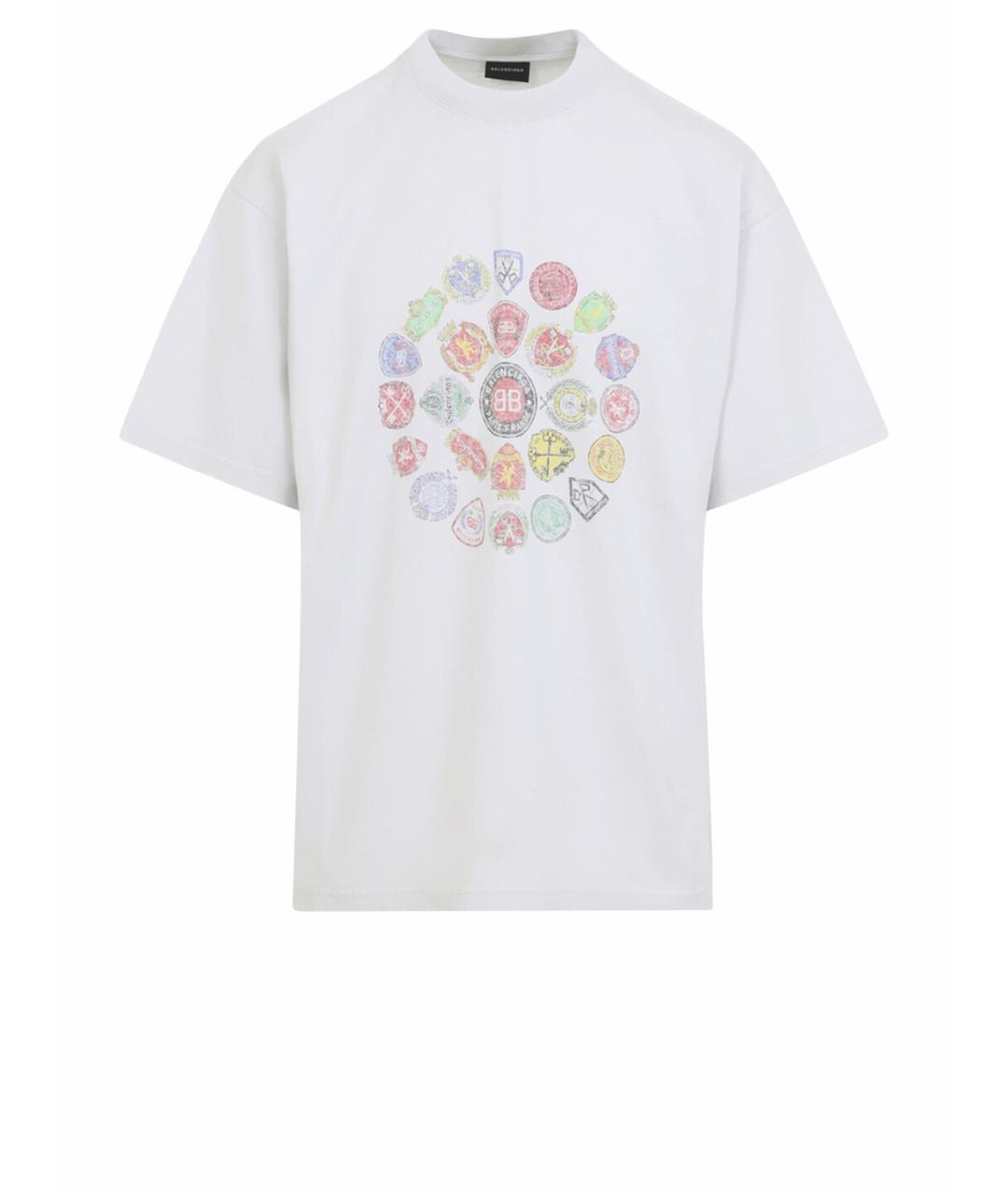 BALENCIAGA Белая хлопковая футболка, фото 1