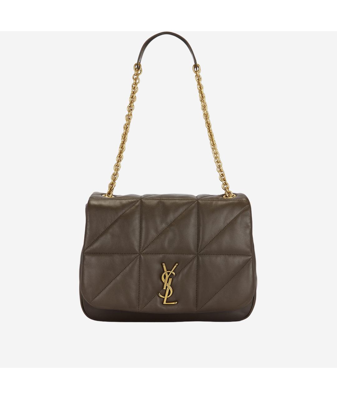 SAINT LAURENT Коричневая кожаная сумка через плечо, фото 5
