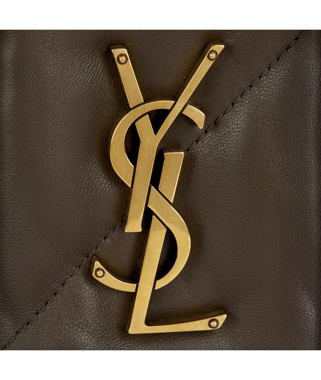 SAINT LAURENT Коричневая кожаная сумка через плечо, фото 4