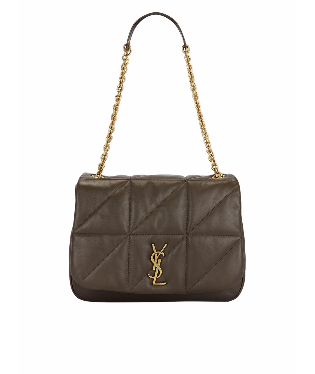 SAINT LAURENT Коричневая кожаная сумка через плечо, фото 1