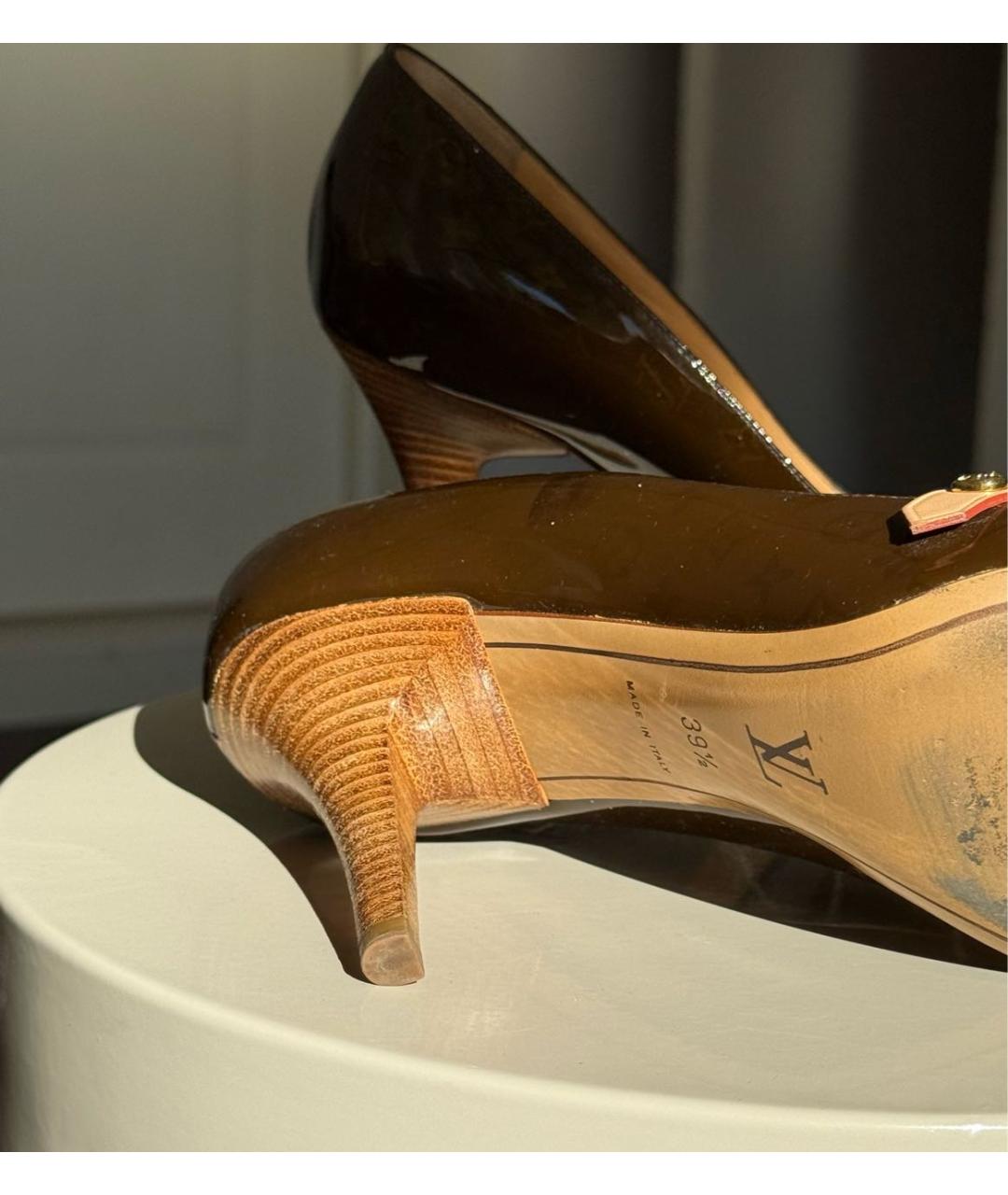 LOUIS VUITTON Коричневые кожаные туфли, фото 4