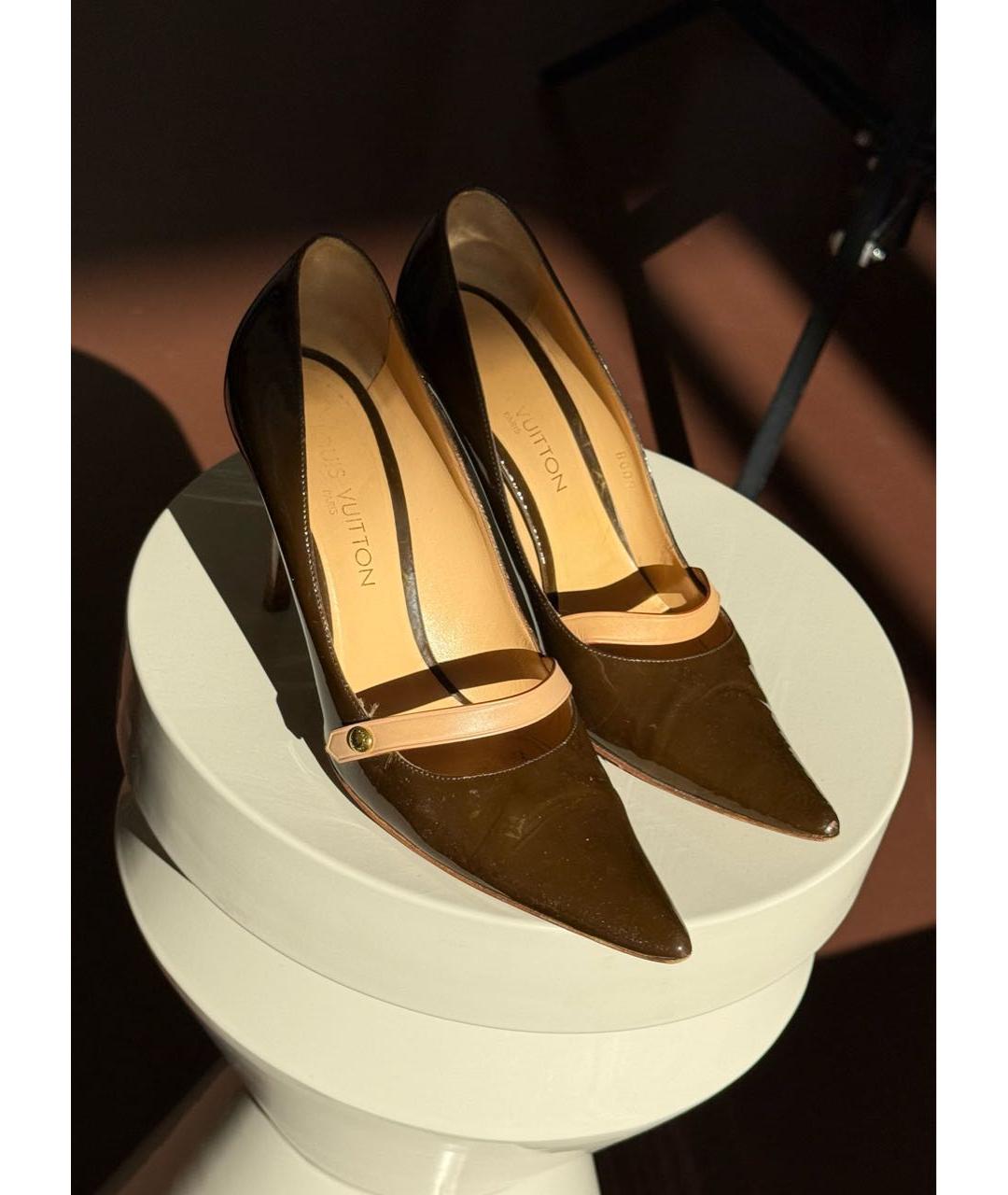 LOUIS VUITTON Коричневые кожаные туфли, фото 2