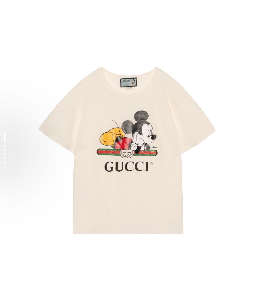 GUCCI Бежевая хлопковая футболка, фото 3