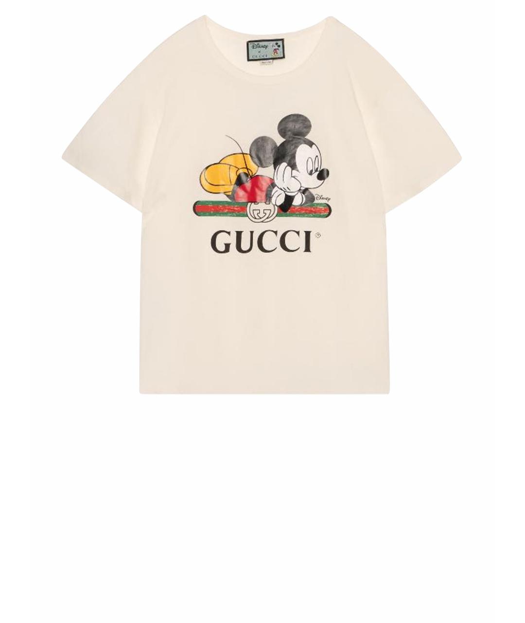 GUCCI Бежевая хлопковая футболка, фото 1