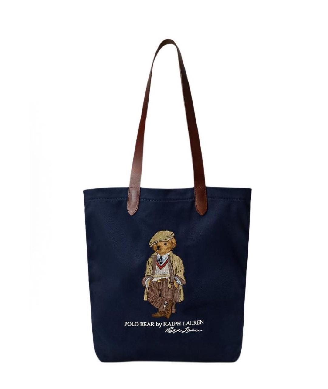 POLO RALPH LAUREN Темно-синяя сумка тоут, фото 1