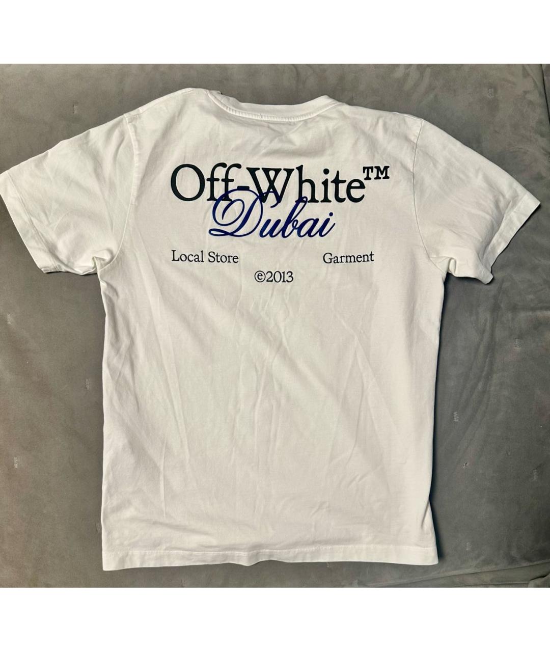 OFF-WHITE Белая хлопковая футболка, фото 2