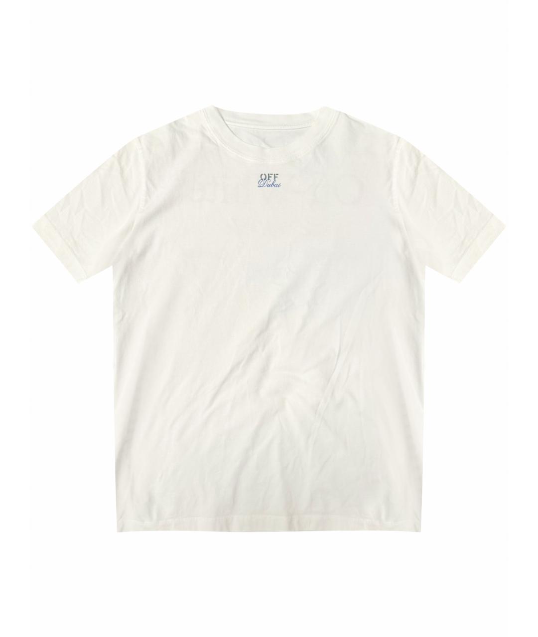 OFF-WHITE Белая хлопковая футболка, фото 1