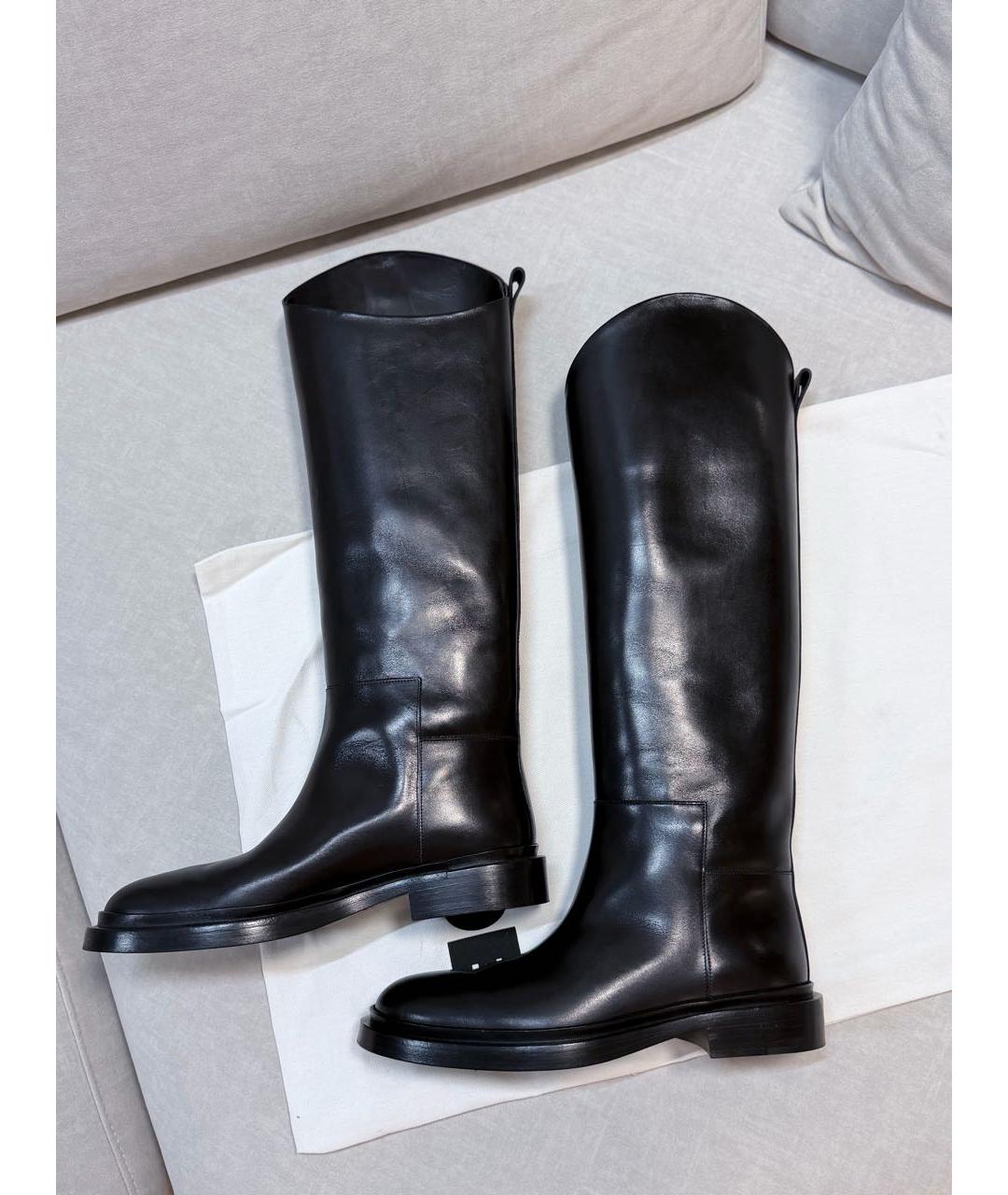 JIL SANDER Черные кожаные сапоги, фото 8