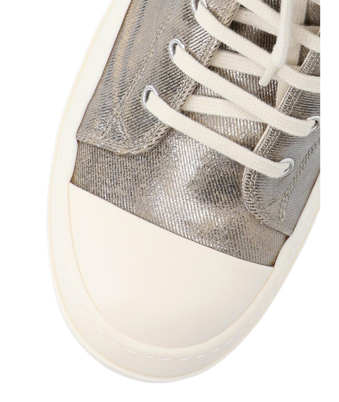 RICK OWENS DRKSHDW Серебряные высокие кроссовки / кеды, фото 5