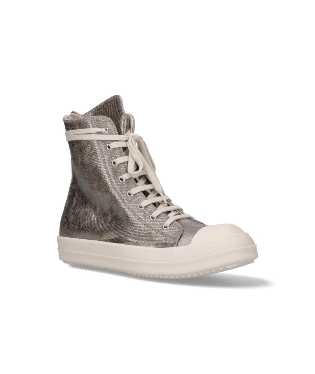 RICK OWENS DRKSHDW Серебряные высокие кроссовки / кеды, фото 2