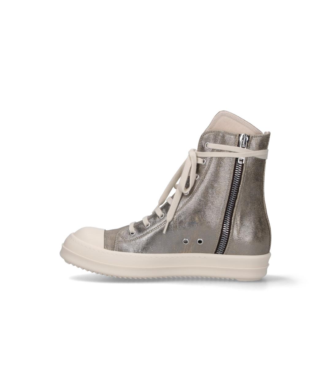 RICK OWENS DRKSHDW Серебряные высокие кроссовки / кеды, фото 3