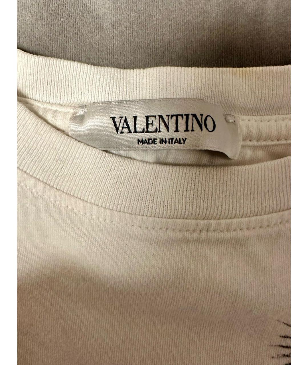 VALENTINO Белая хлопковая футболка, фото 3