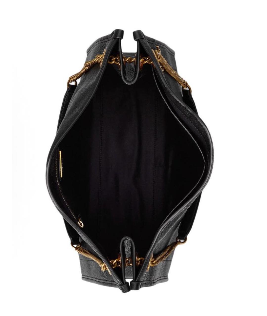 RALPH LAUREN Черная кожаная сумка тоут, фото 4