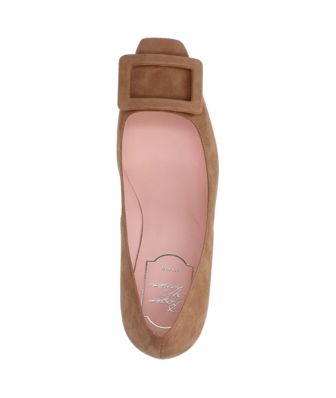 ROGER VIVIER Бежевые кожаные туфли, фото 5