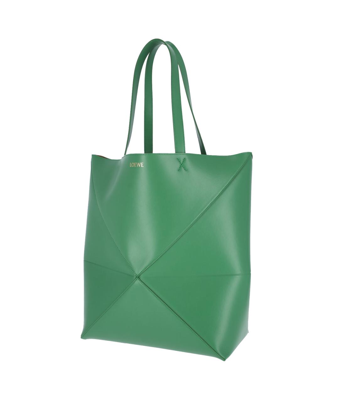 LOEWE Зеленая кожаная сумка тоут, фото 2