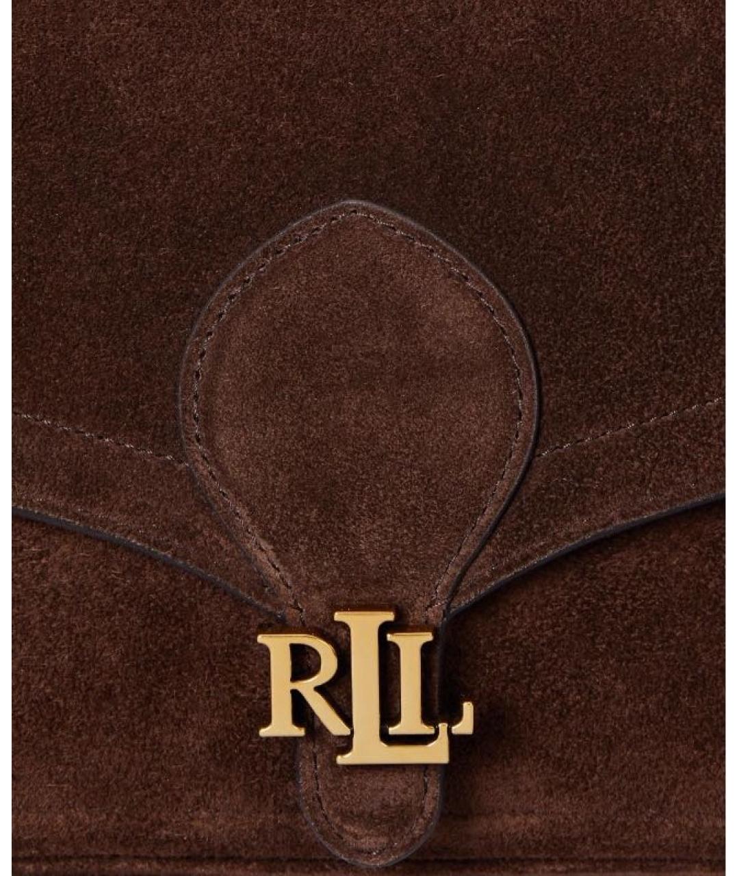 POLO RALPH LAUREN Коричневая замшевая сумка через плечо, фото 5