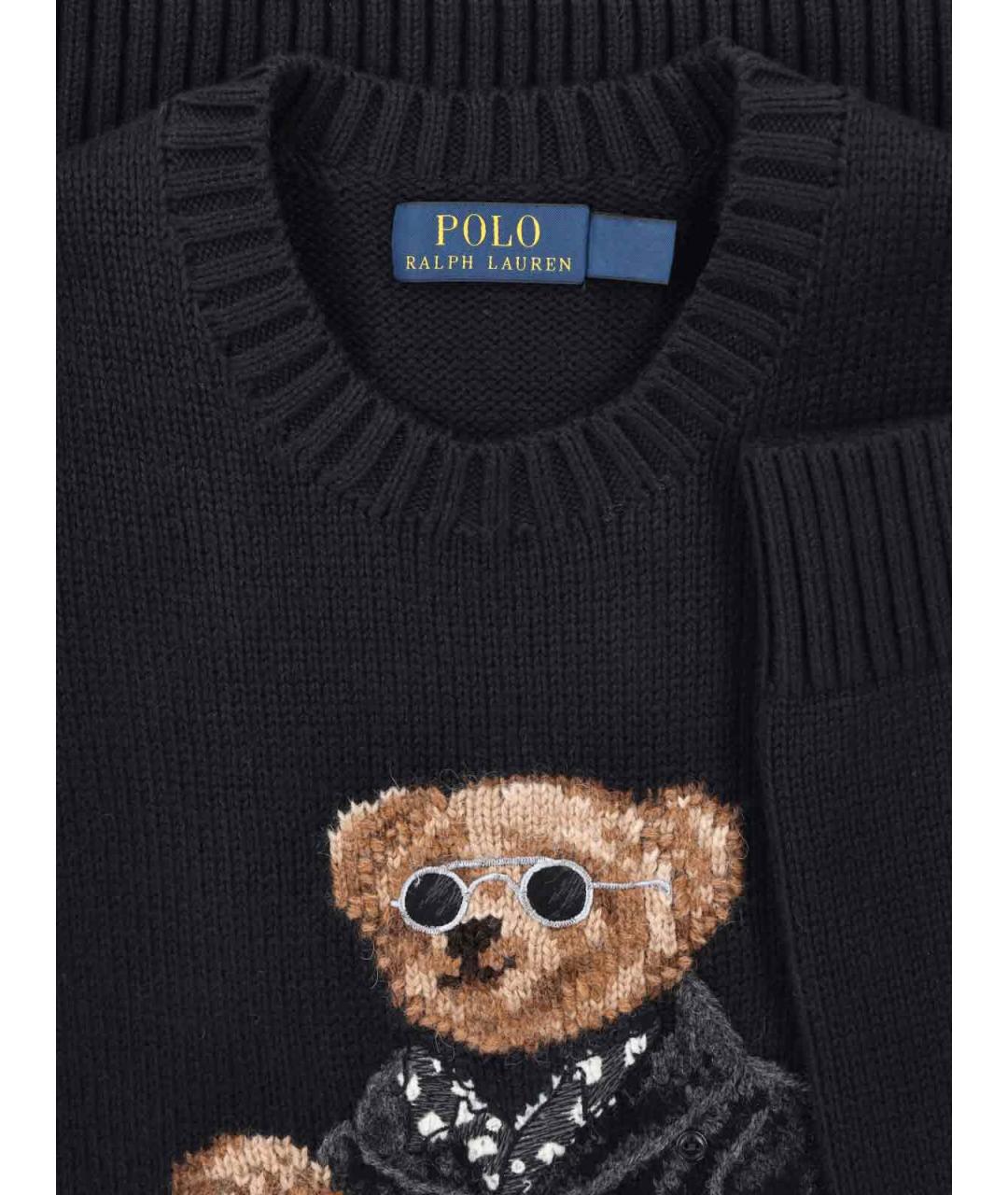 POLO RALPH LAUREN Черный хлопковый джемпер / свитер, фото 4