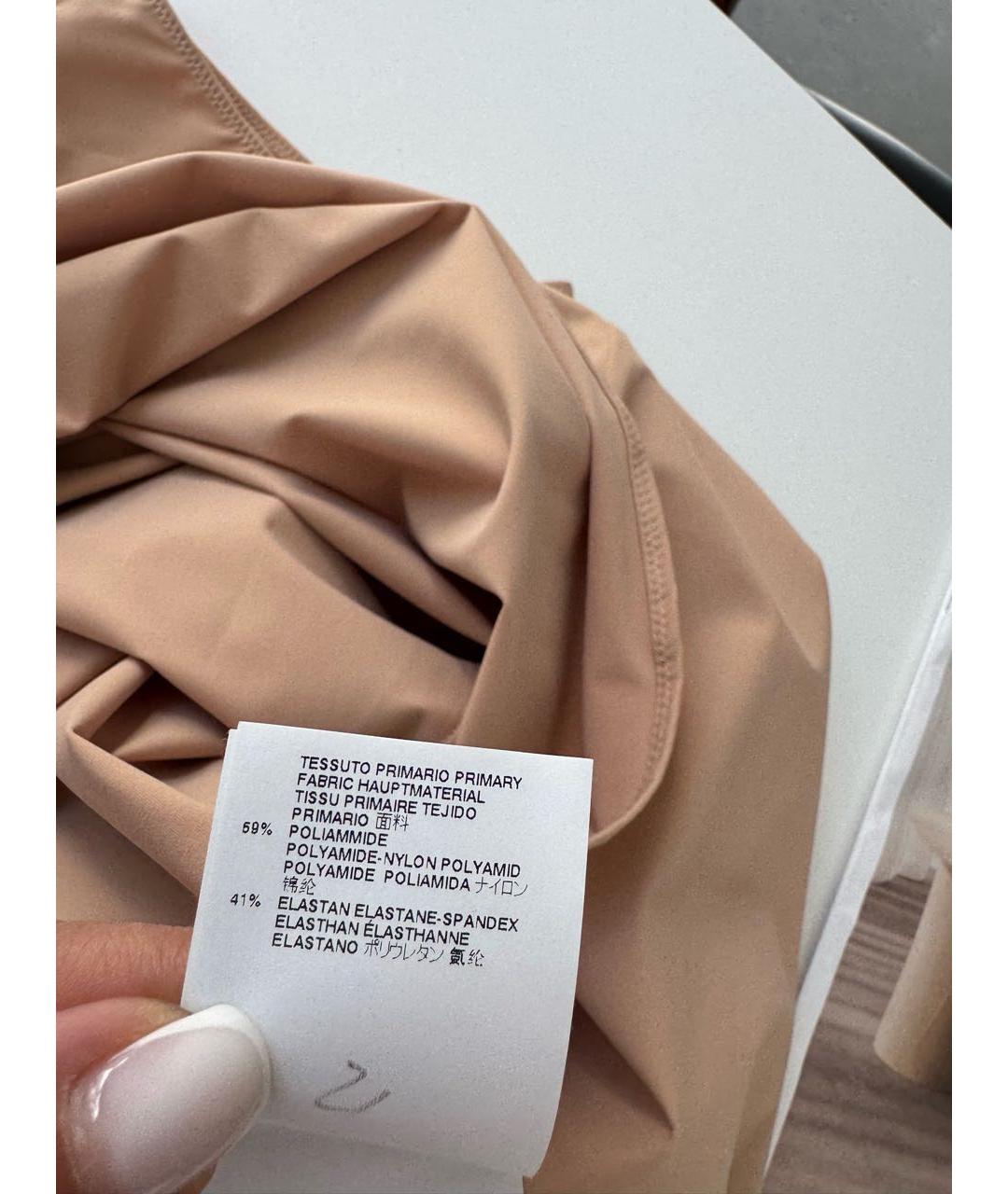 MAISON MARGIELA Бежевое полиамидовое повседневное платье, фото 5