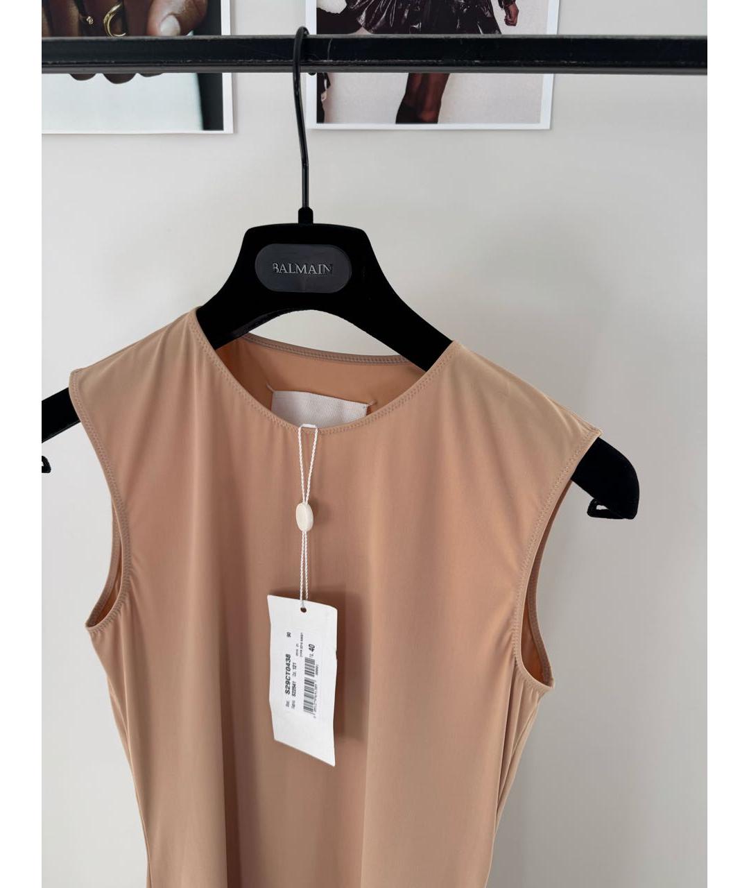 MAISON MARGIELA Бежевое полиамидовое повседневное платье, фото 6