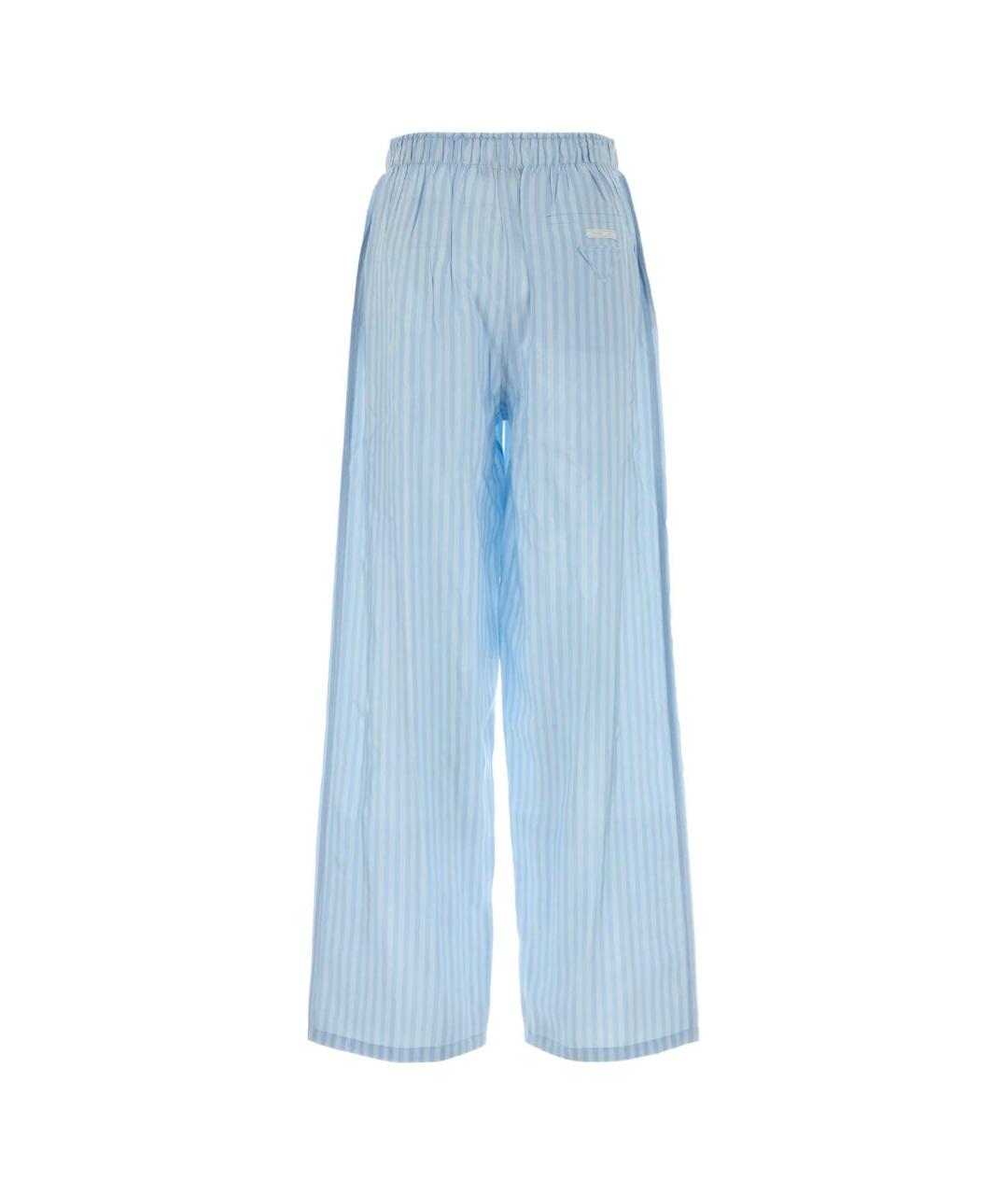 PRADA Голубые шелковые прямые брюки, фото 2