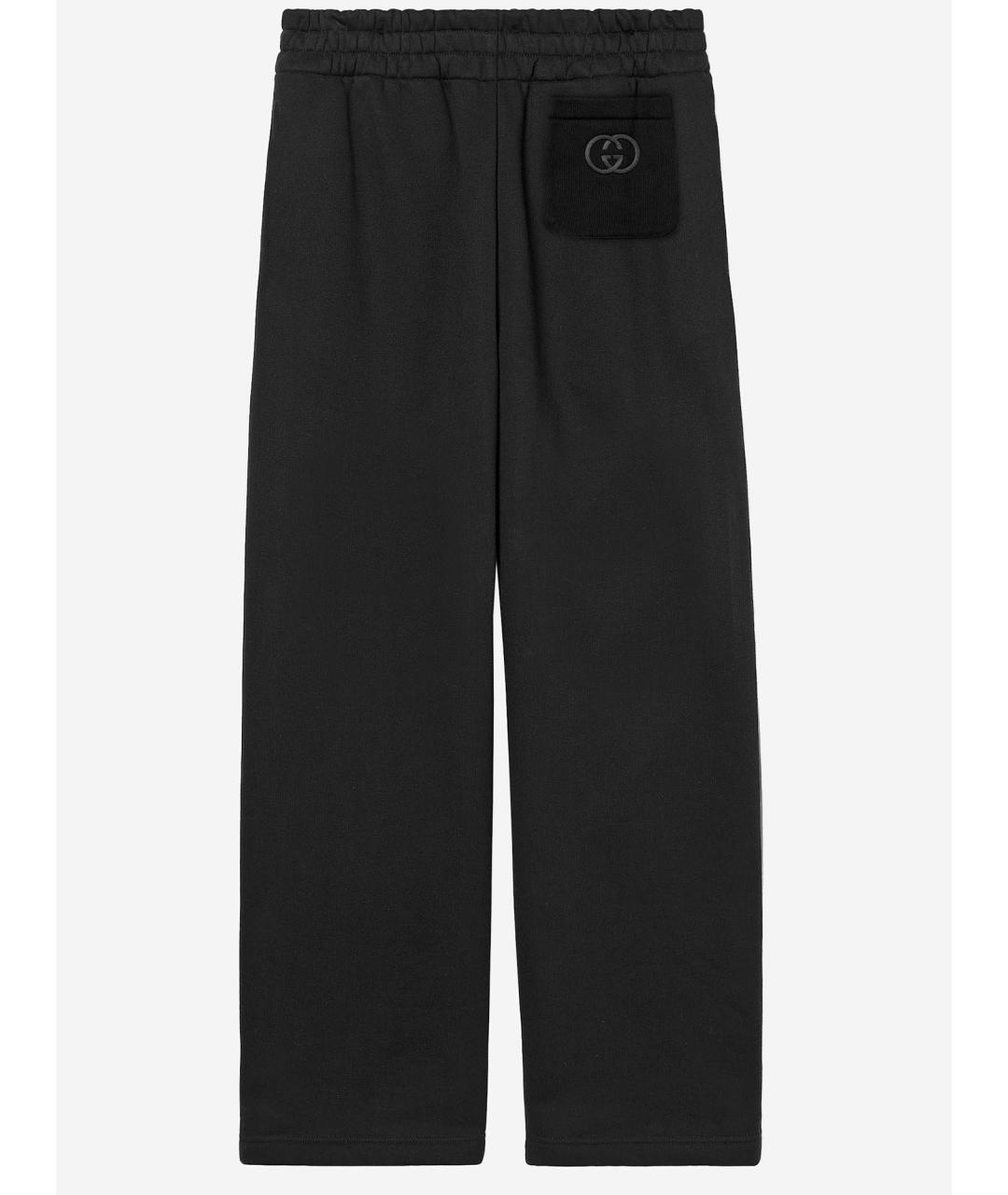 GUCCI Черные хлопковые повседневные брюки, фото 2