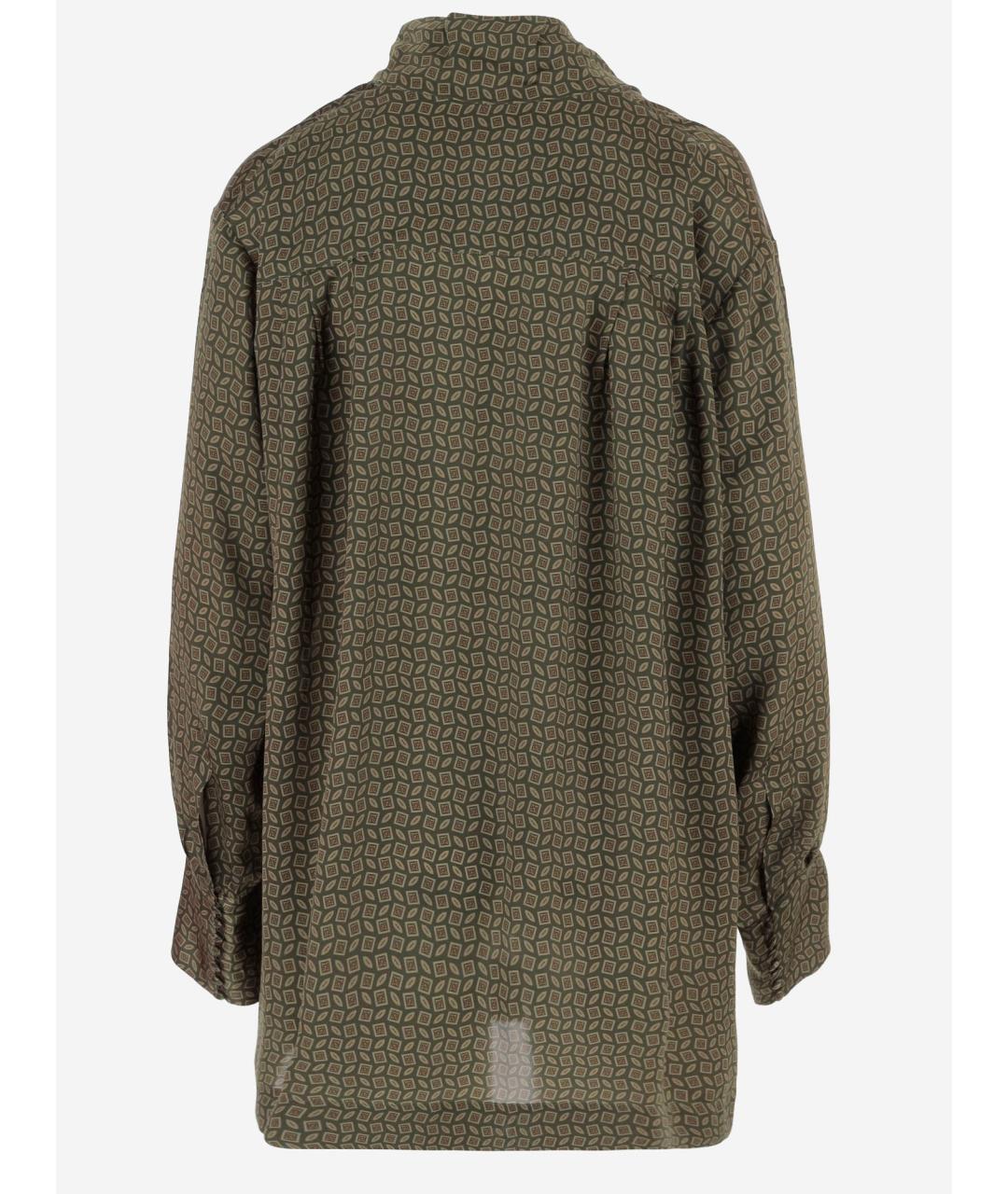 DRIES VAN NOTEN Зеленая шелковая блузы, фото 2