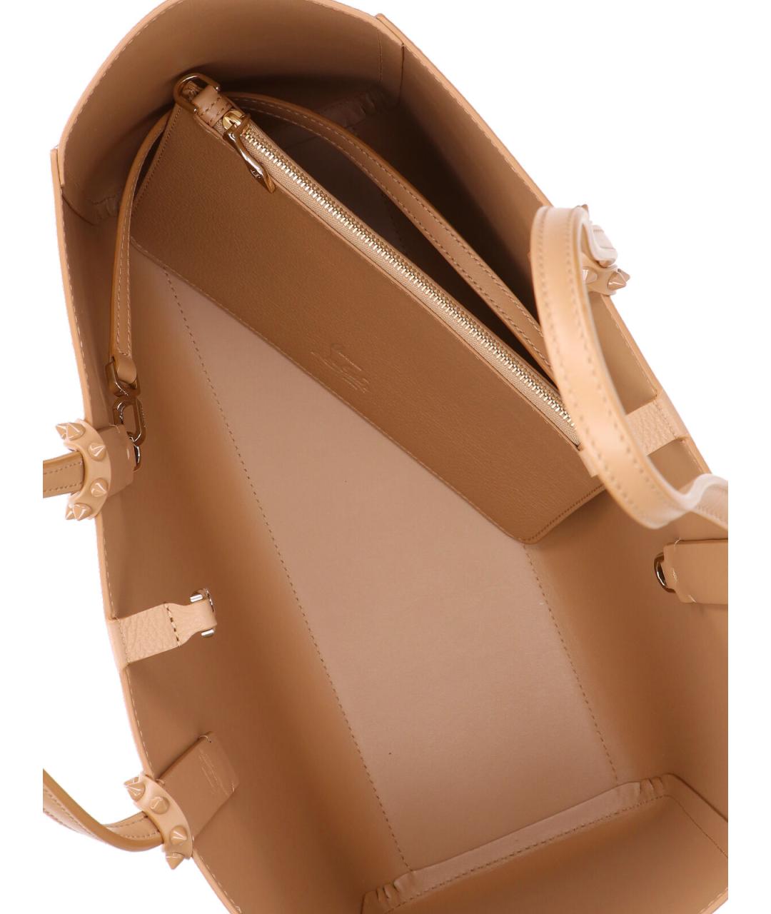 CHRISTIAN LOUBOUTIN Бежевая кожаная сумка тоут, фото 2