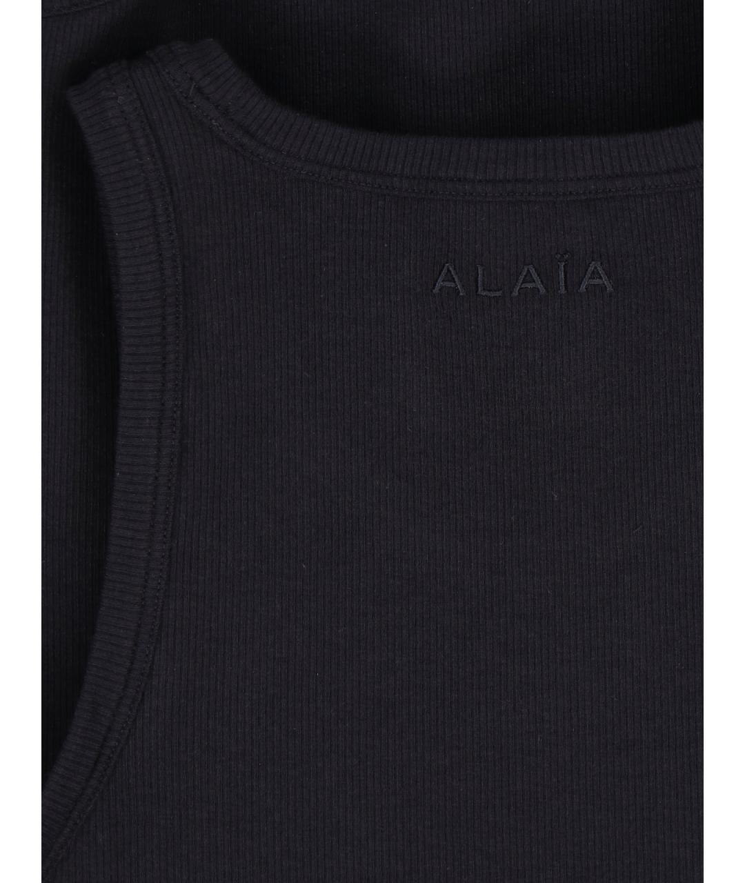 ALAIA Черная хлопковая майка, фото 3