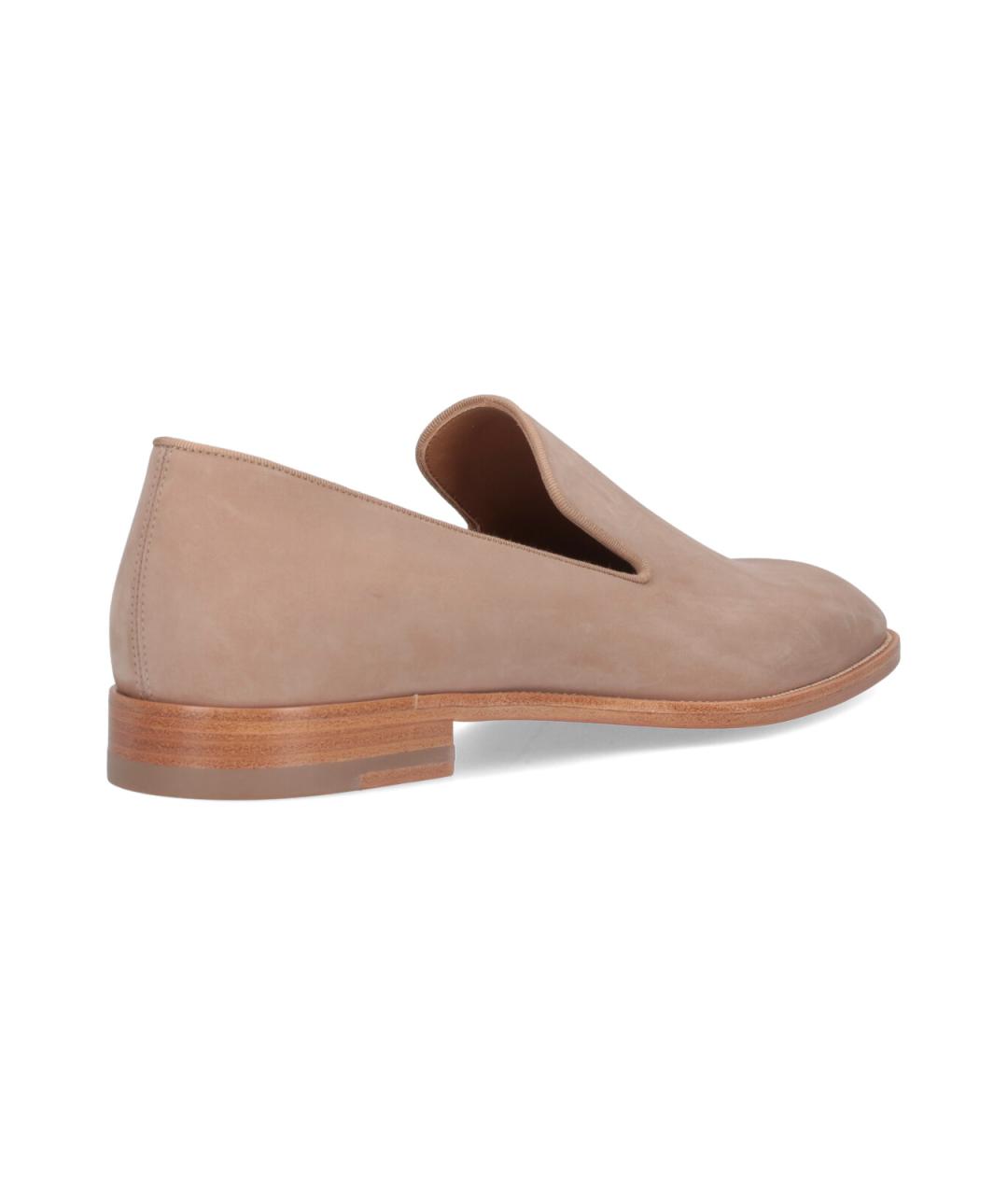 CHRISTIAN LOUBOUTIN Бежевые кожаные лоферы, фото 4