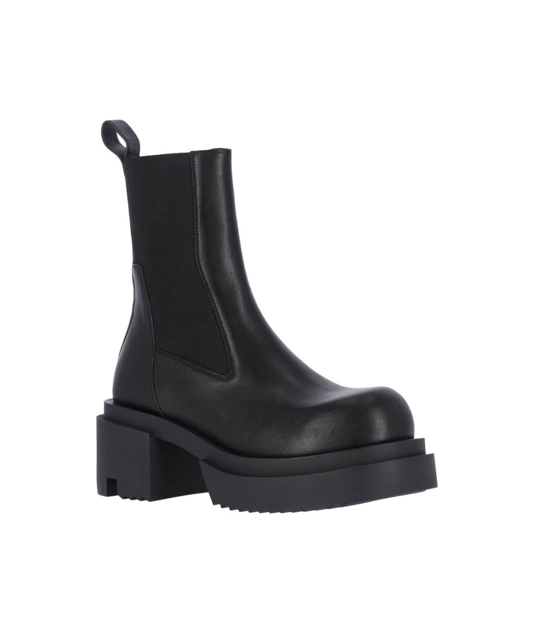 RICK OWENS Черные кожаные ботинки, фото 2