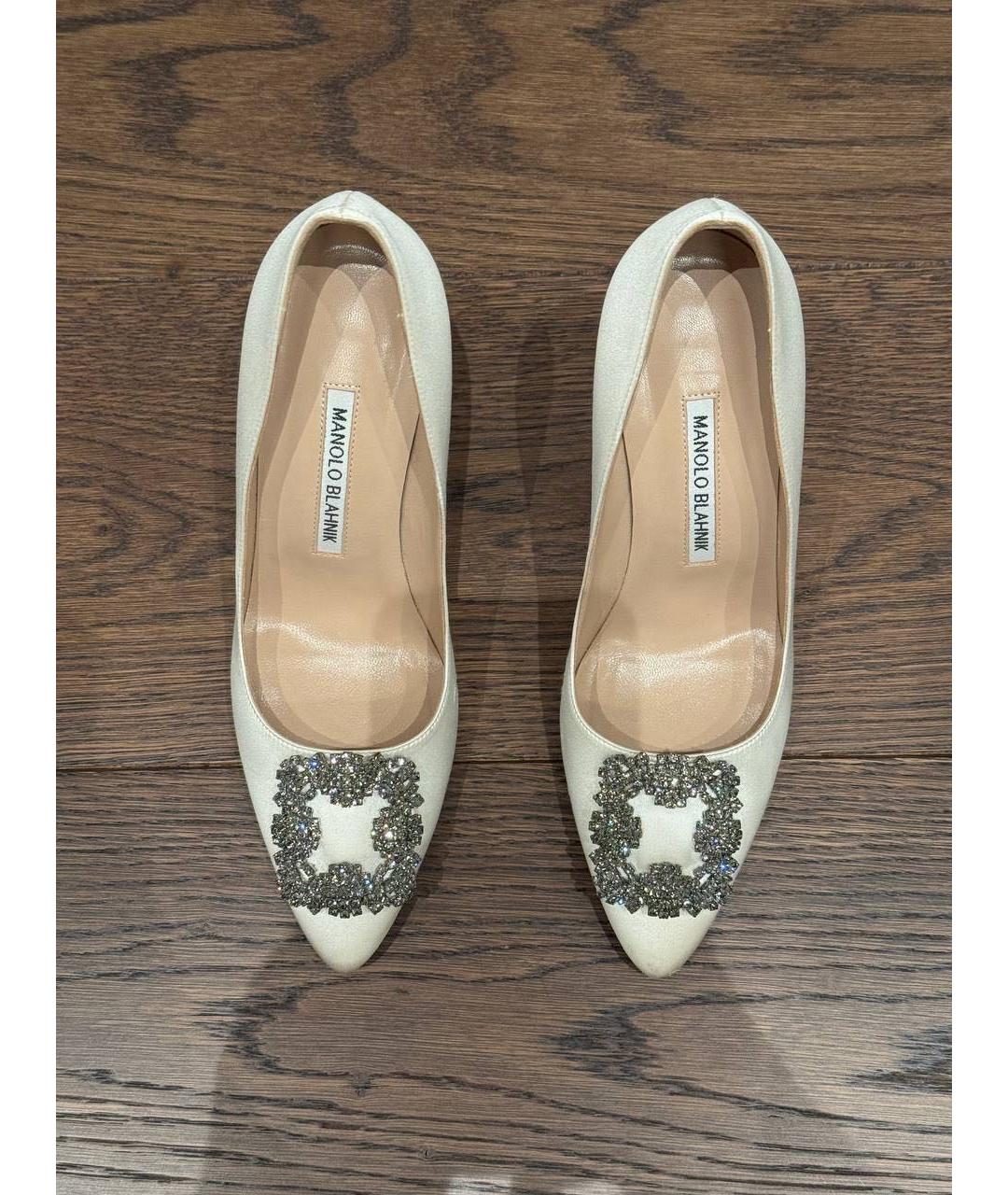 MANOLO BLAHNIK Белые текстильные туфли, фото 3