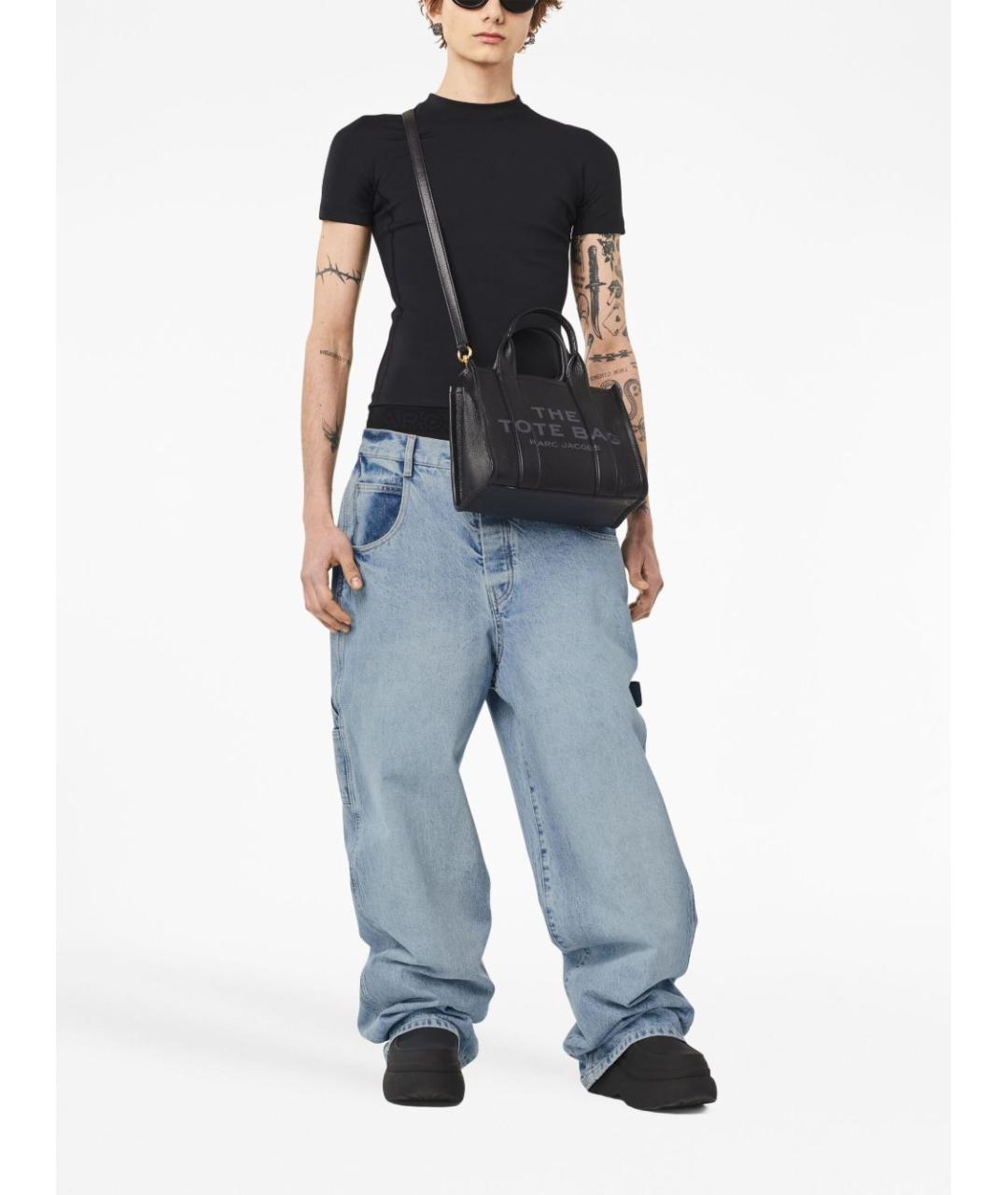 MARC JACOBS Черная кожаная сумка тоут, фото 2