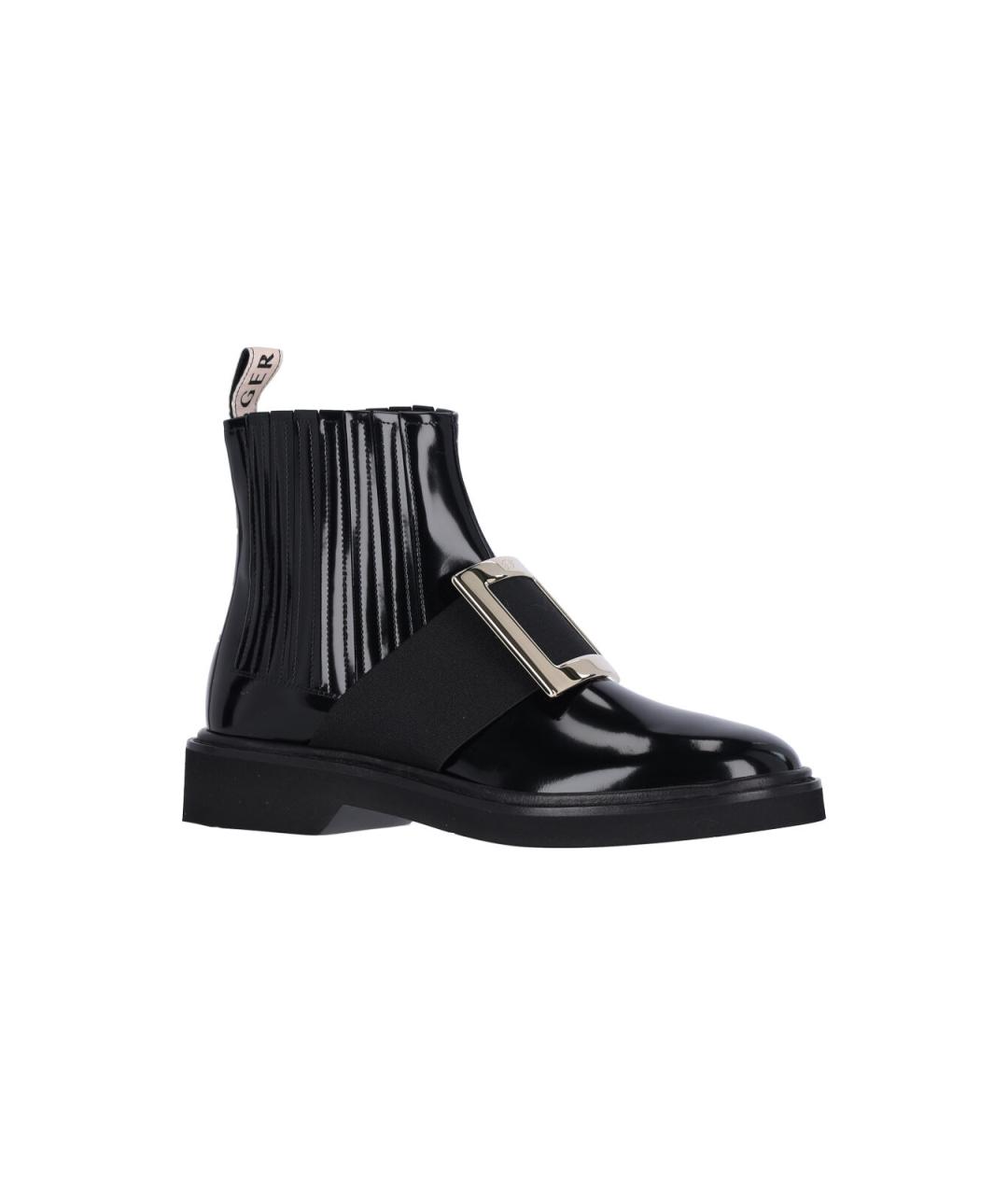 ROGER VIVIER Черные ботинки из лакированной кожи, фото 2