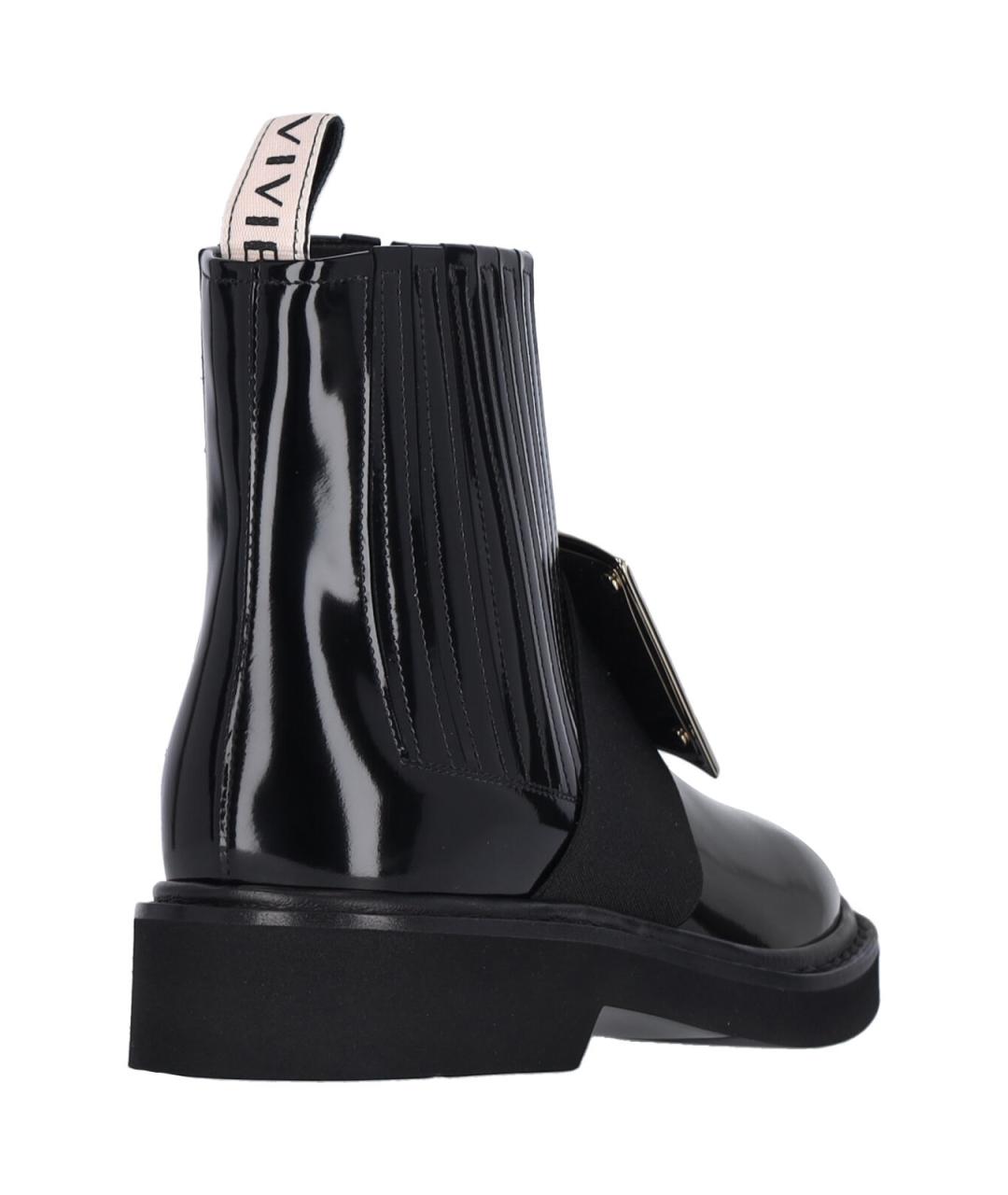 ROGER VIVIER Черные ботинки из лакированной кожи, фото 4