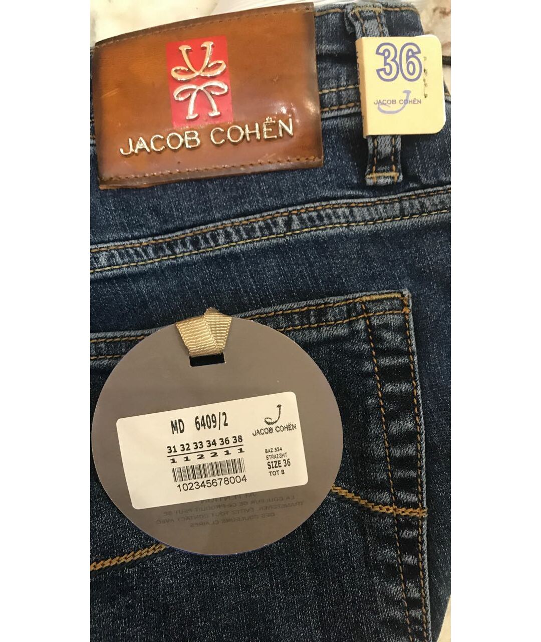 JACOB COHEN Синие прямые джинсы, фото 3