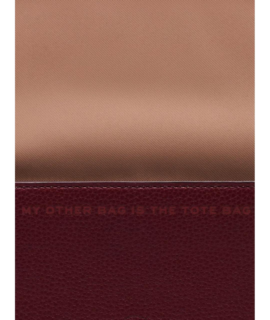 MARC JACOBS Бордовая кожаная сумка через плечо, фото 4