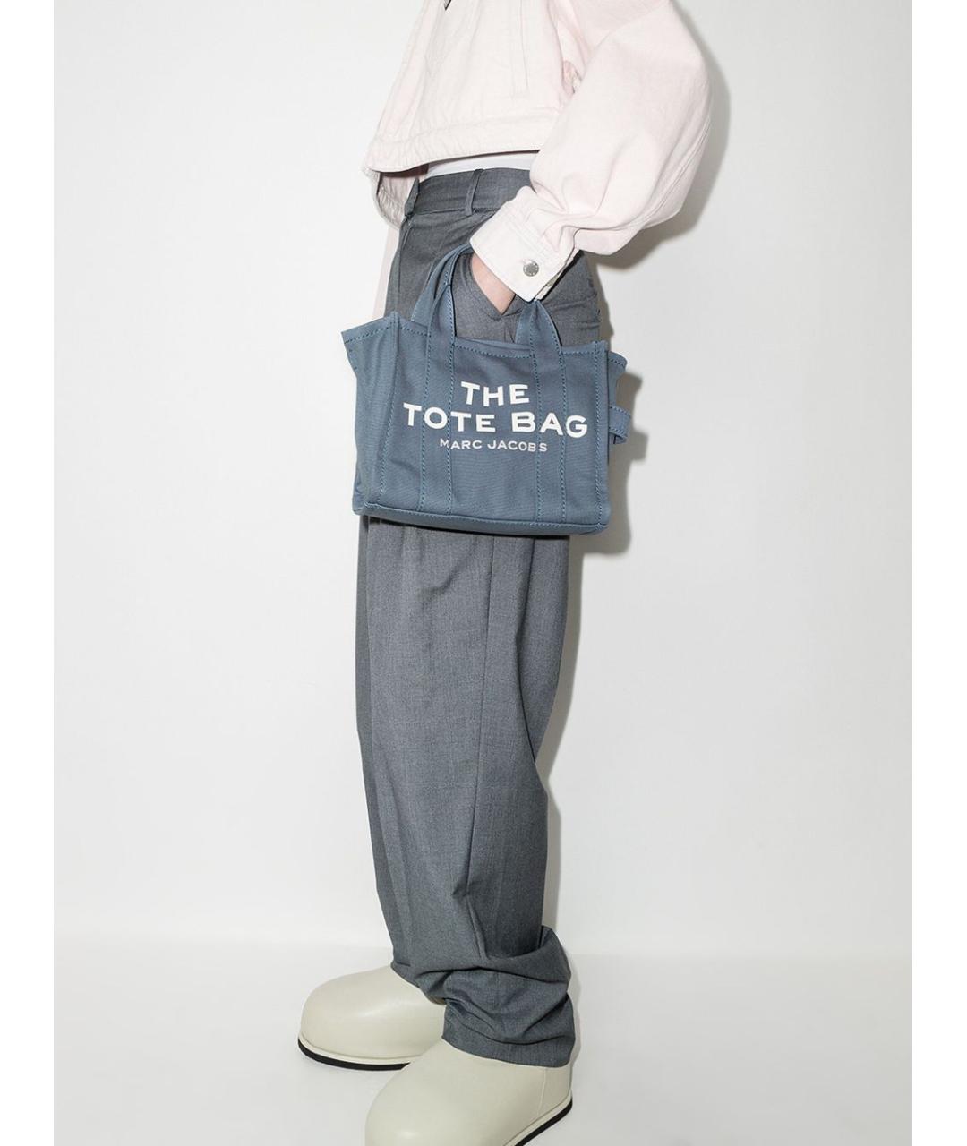 MARC JACOBS Голубая хлопковая сумка тоут, фото 2