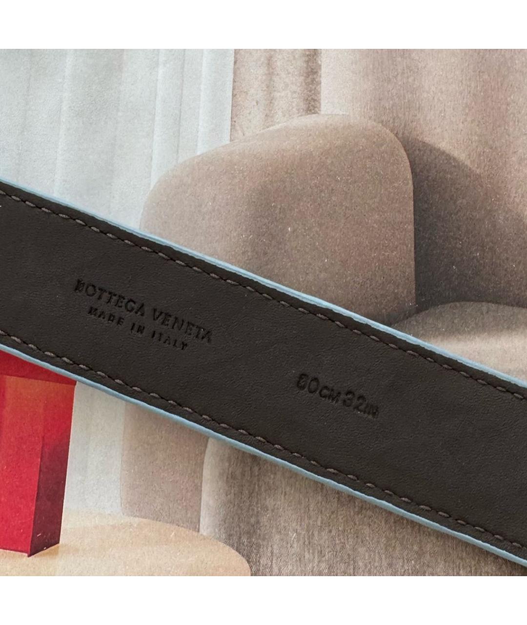 BOTTEGA VENETA Голубой кожаный ремень, фото 6
