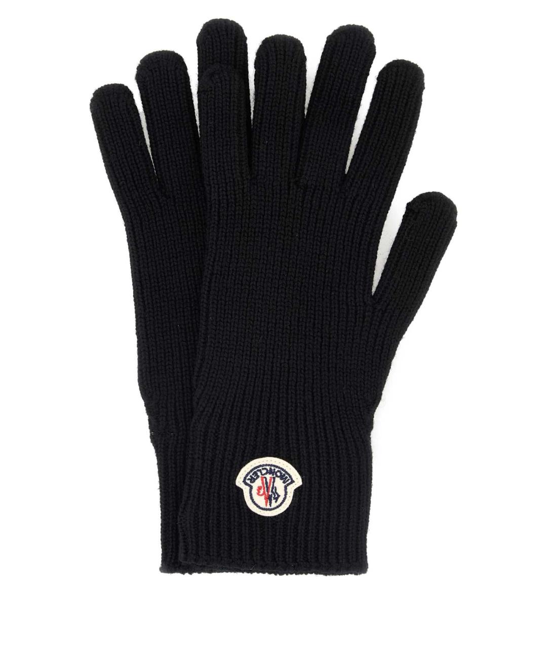MONCLER Черные шерстяные перчатки, фото 1