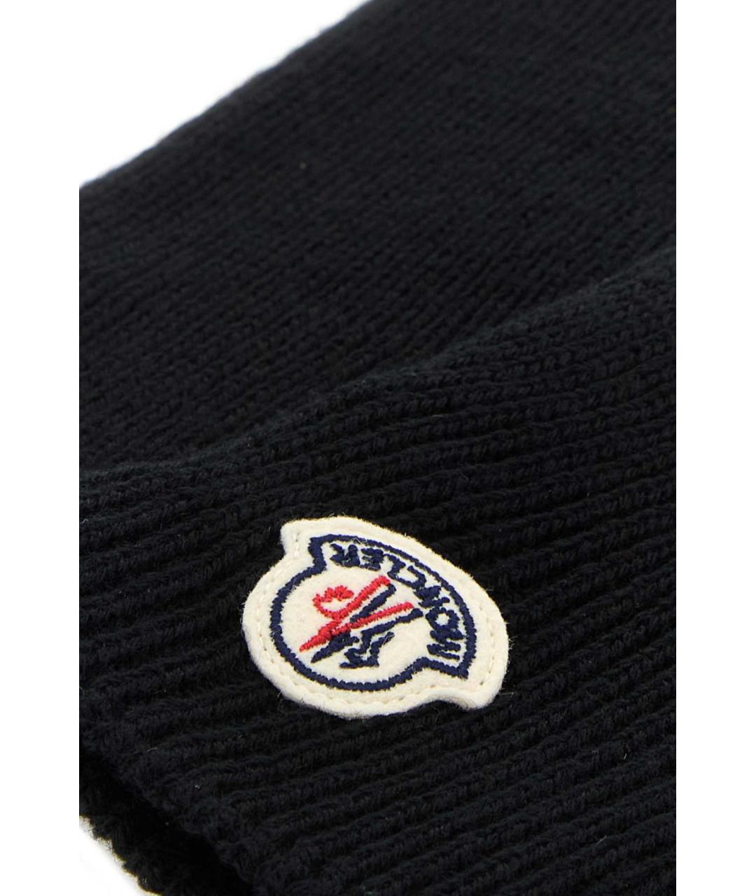 MONCLER Черные шерстяные перчатки, фото 2
