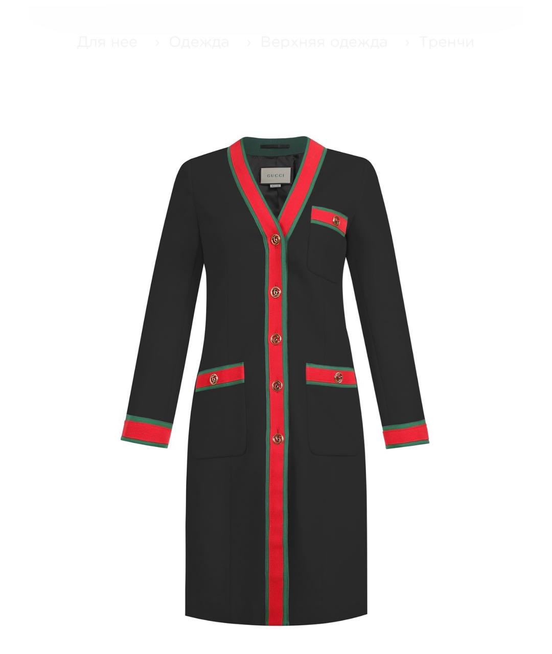 GUCCI Черное шерстяное пальто, фото 1