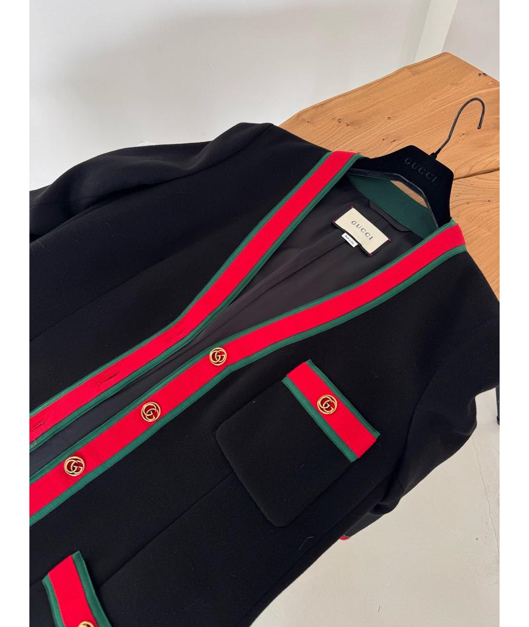 GUCCI Черное шерстяное пальто, фото 2