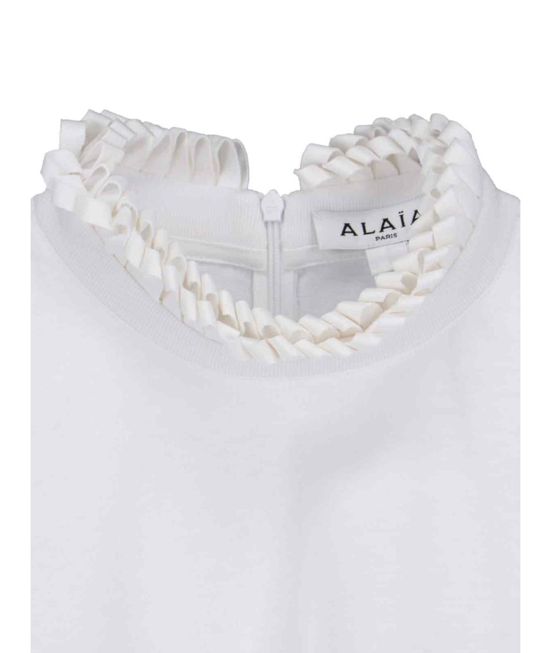 ALAIA Белая хлопковая футболка, фото 3