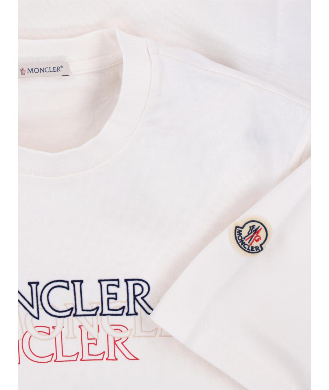 MONCLER Белая хлопковая футболка, фото 3