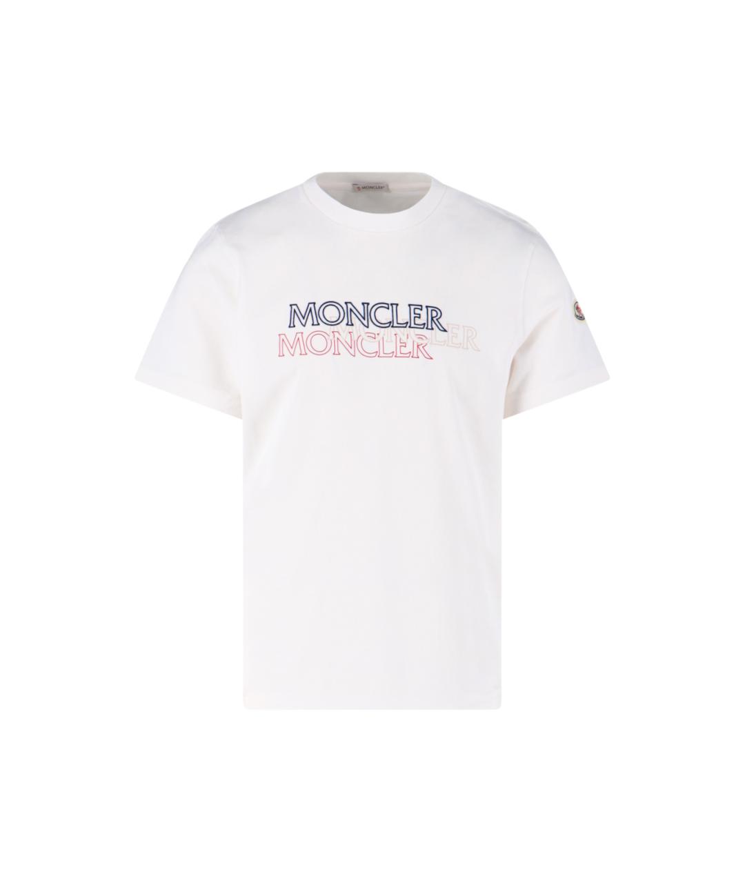 MONCLER Белая хлопковая футболка, фото 1