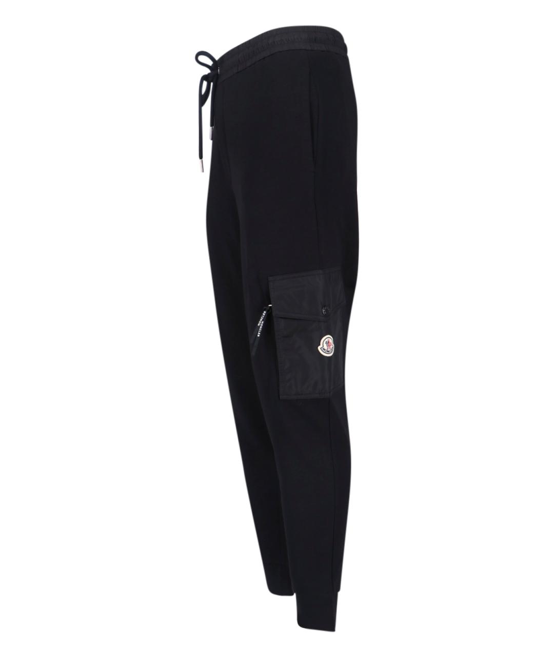 MONCLER Черные полиэстеровые повседневные брюки, фото 3