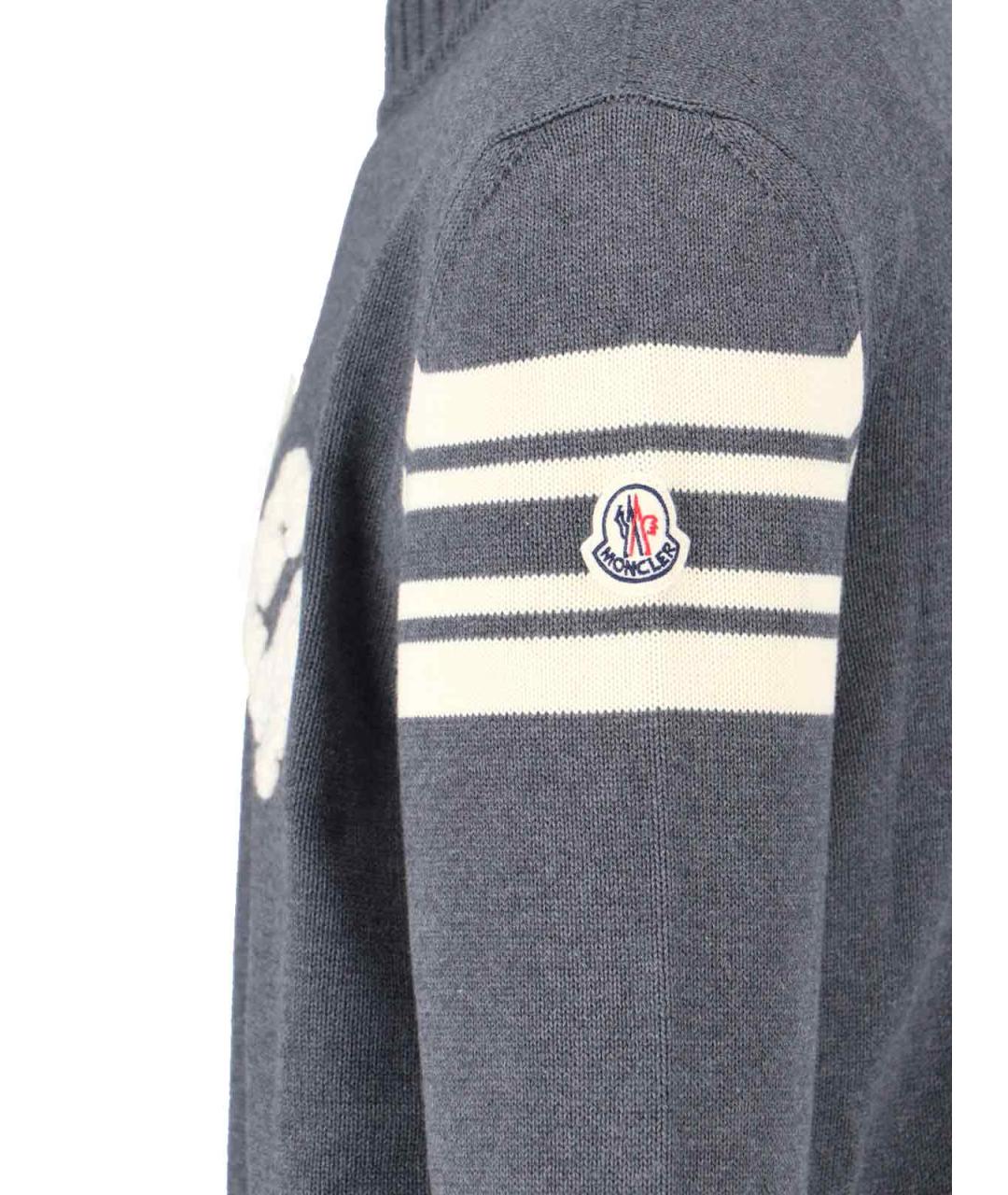 MONCLER Серый хлопковый джемпер / свитер, фото 3