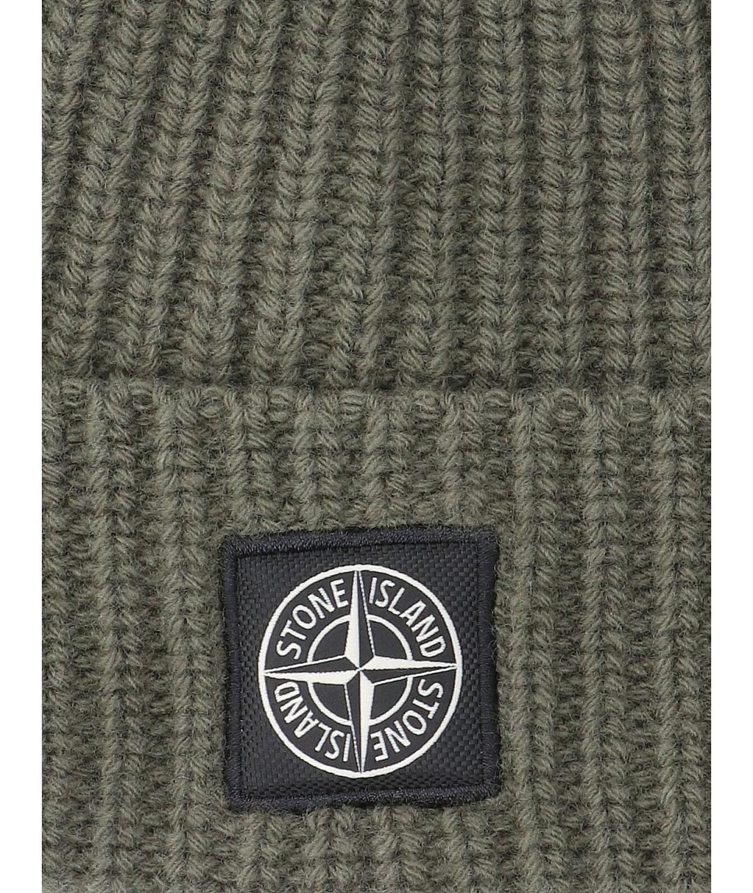 STONE ISLAND Зеленая шерстяная шапка, фото 3