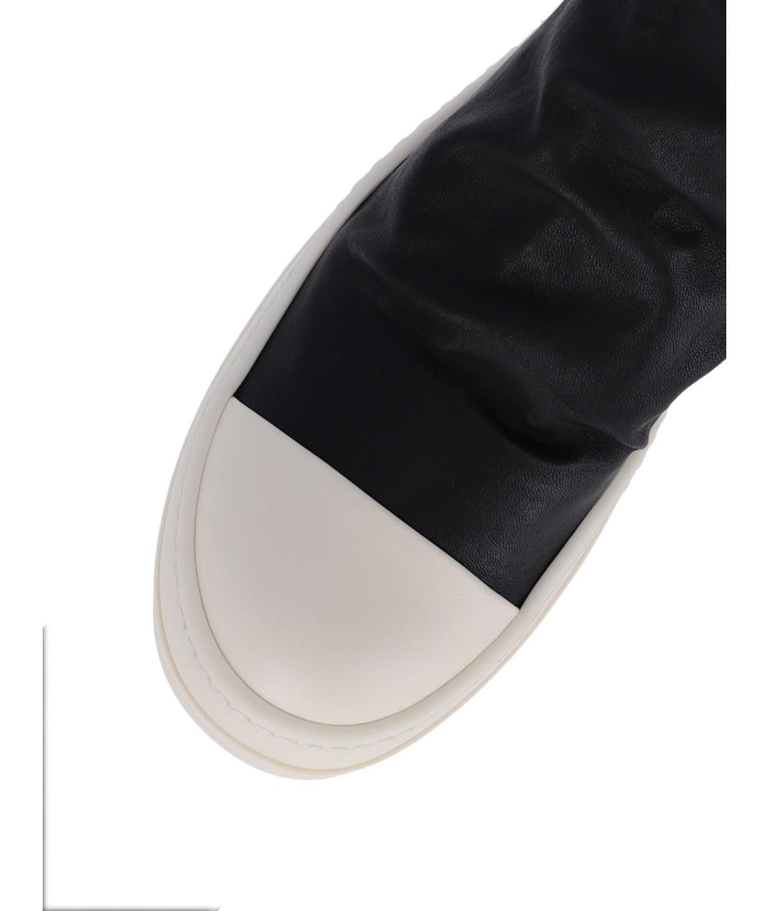 RICK OWENS Черные кожаные ботфорты, фото 5